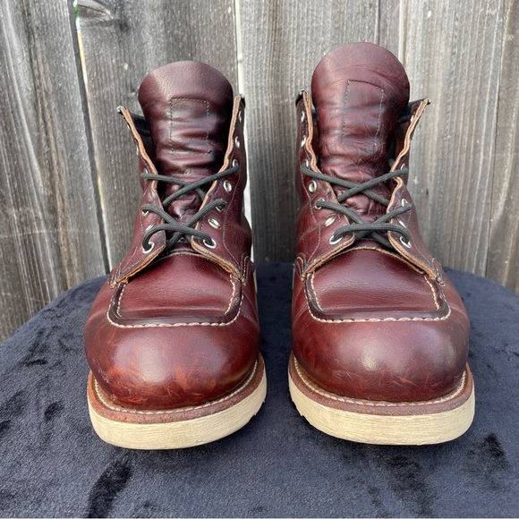 Red Wing 9.5 E2 Moc Toe 8138 Briar Oil Slick Dark Brown *Made in USA* - Picture 2 of 9